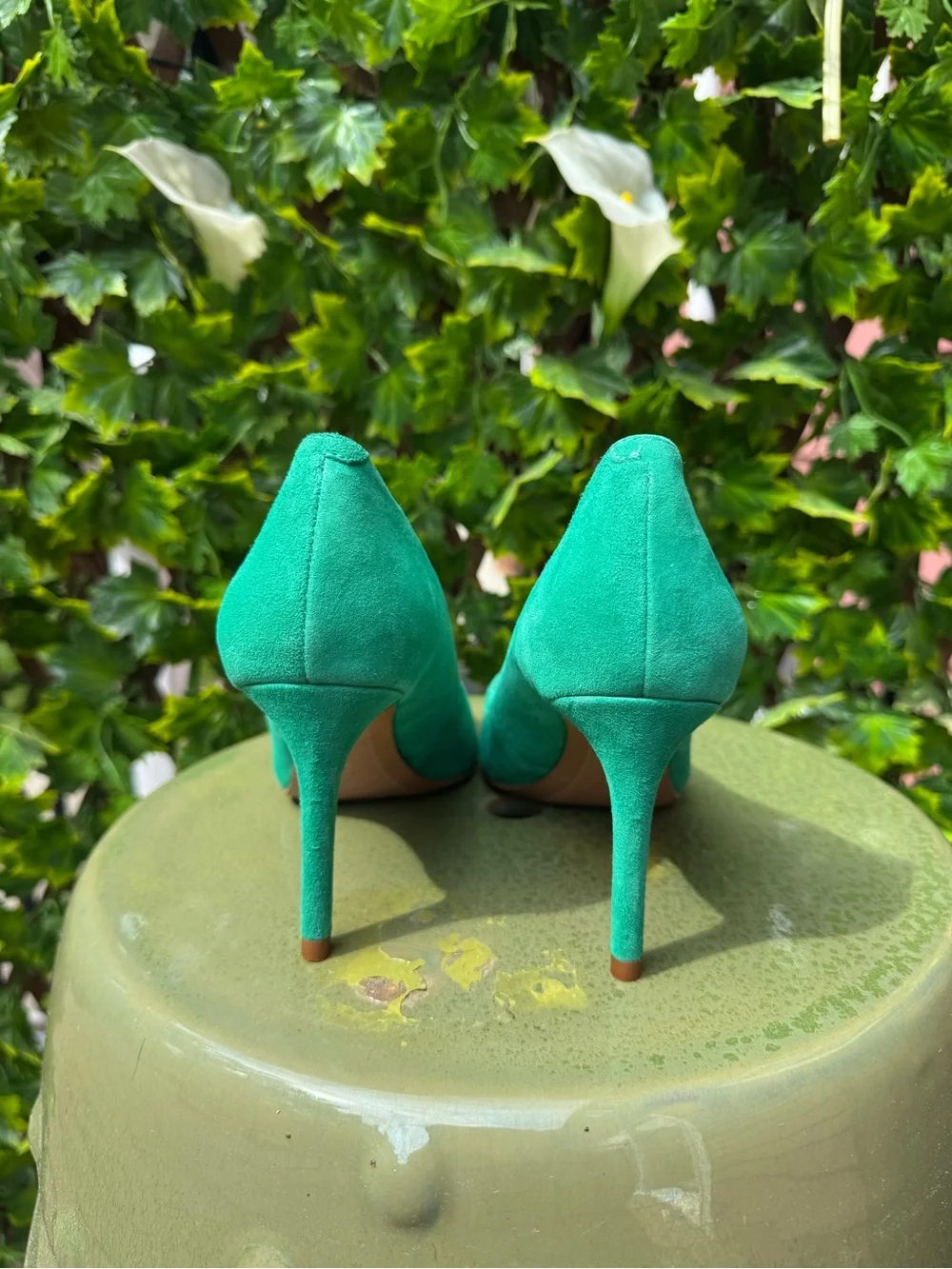 Banana Republic Teal Suede Pointed-Toe Pumps